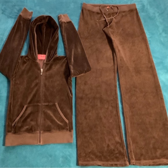 Juicy Couture 90s Velour Pants 30 x 33 Zip Up Hoodie Tracksuit - Picture 3 of 14